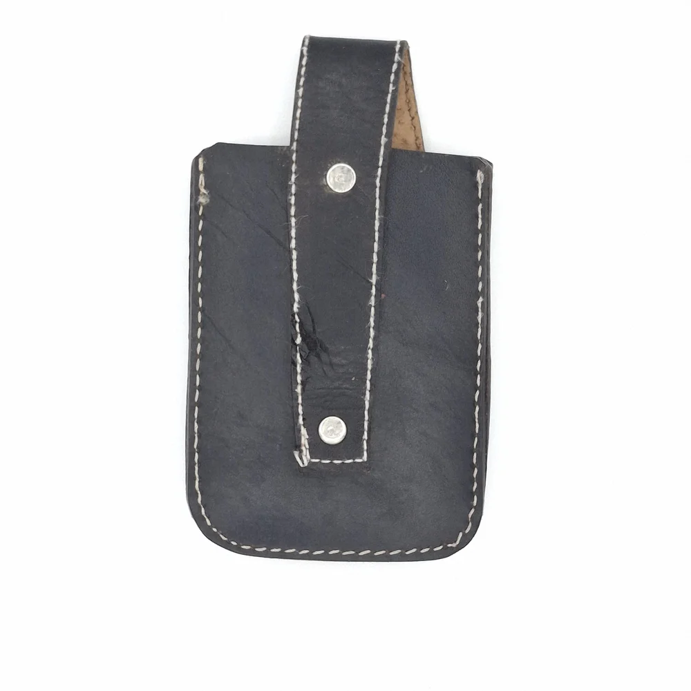 Black Cream Western Leather Phone Holster Belt Clip Cowboy Case
